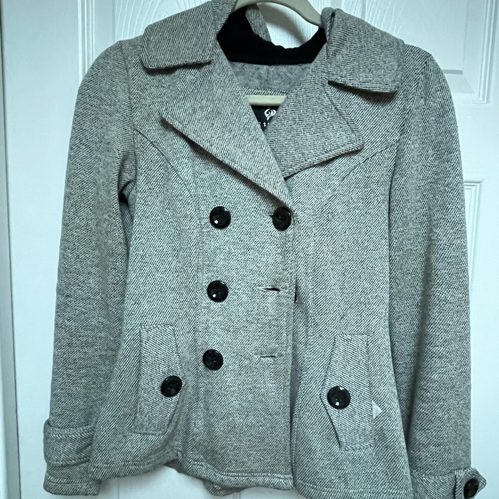 Grey Casual Pea Coat